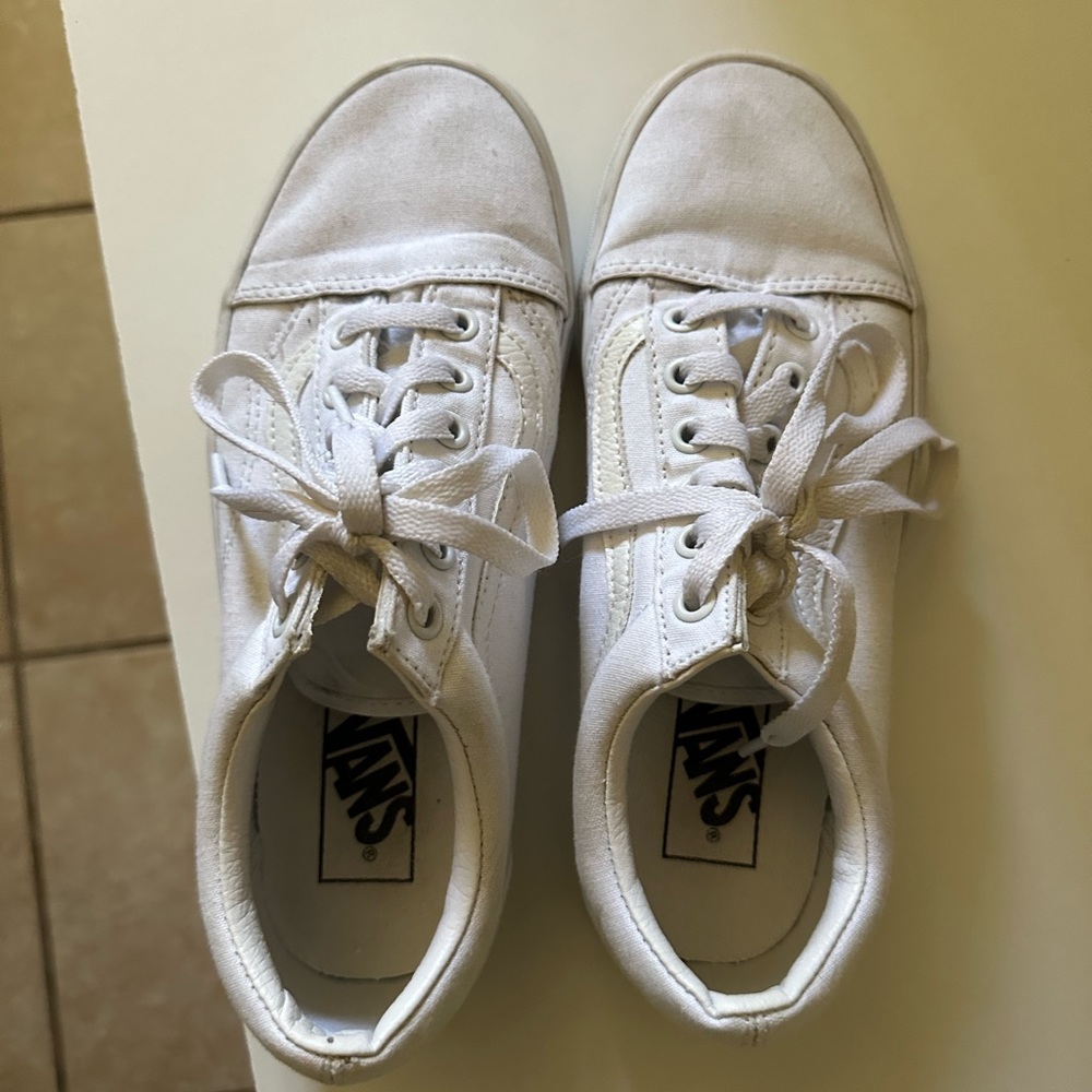 White Old Skool Vans